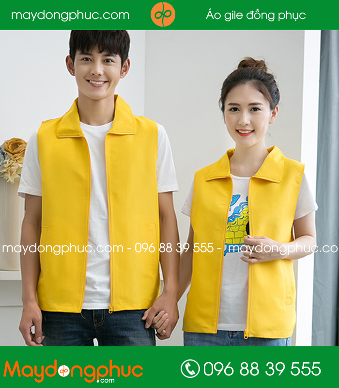Mẫu áo gile công nhân màu Vàng